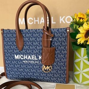 Michael Kors Purse Mirella Small Shopper Top Zip Crossbody Bag